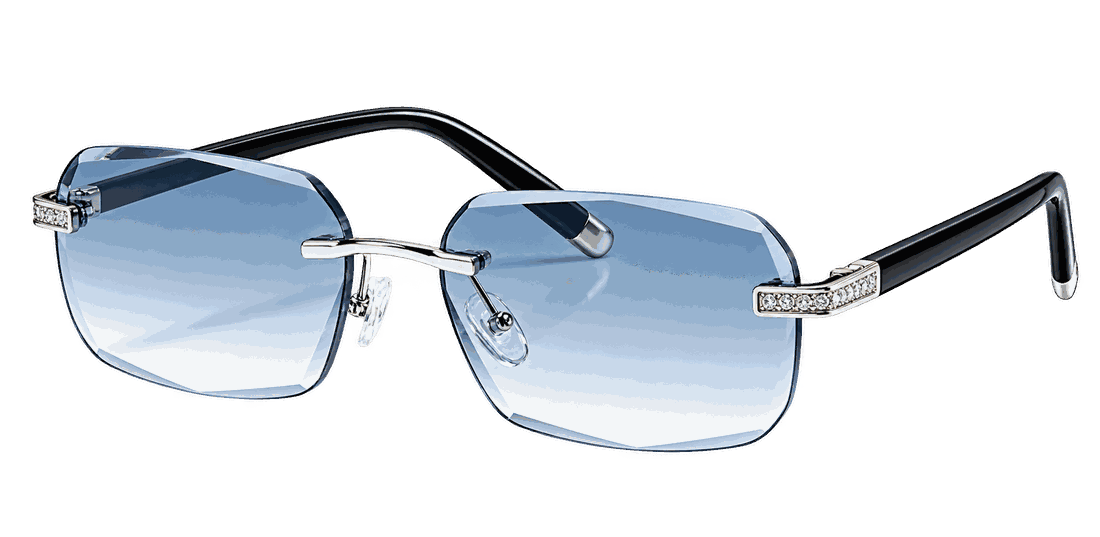 BlueLume rimless tinted glasses